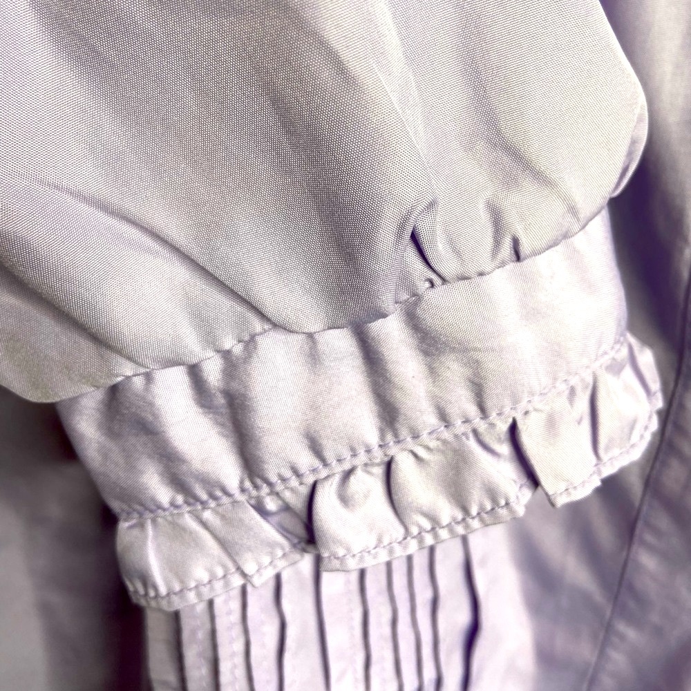 VICKI WAYNE’S PURPLE RUFFLE BLOUSE - Picture 5 of 6